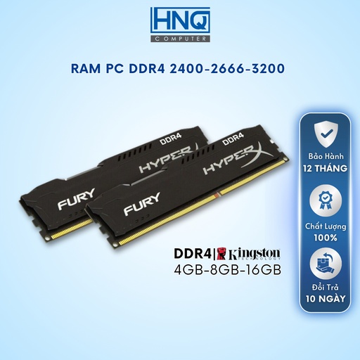 Ram PC 4GB/8GB/16GB DDR4 bus 2400/2666/3200Hz Kingston Hyperx