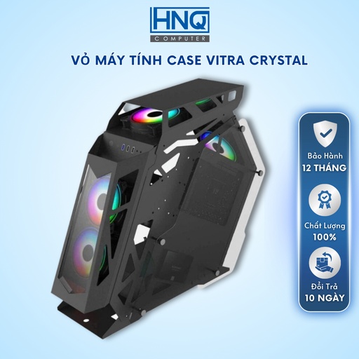 Vỏ Máy Tính Case Vitra Crystal S1 Lite Black/White/Pink (RAD240)