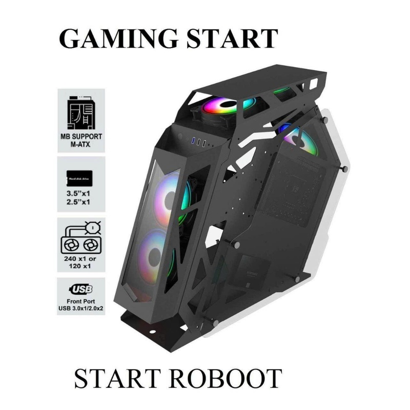 Vỏ Máy Tính Case Vitra Crystal S1 Lite Black/White/Pink (RAD240)