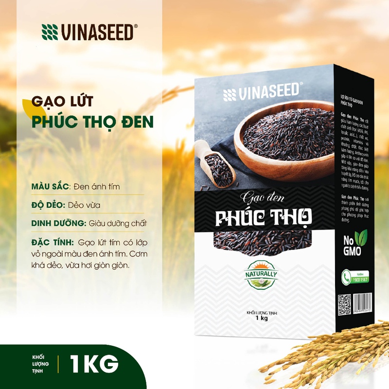 Combo Mix 1 Gạo VJ Pearl Rice dinh dưỡng 5kg và 2 Gạo Lứt đen Phúc Thọ 1kg Vinaseed