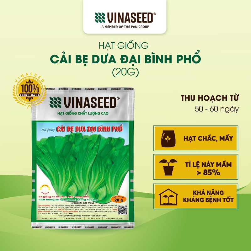 Hạt Giống Cải Bẹ Đại Bình Phổ Vinaseed gói 20g