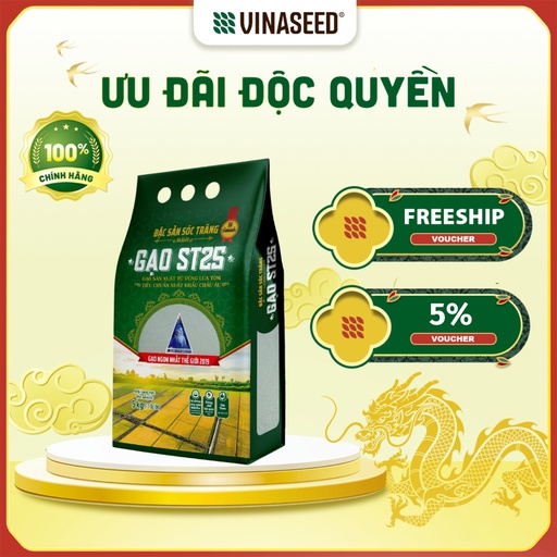 Gạo Vinaseed ST25 ngon nhất thế giới năm 2019 - 5kg (mới)