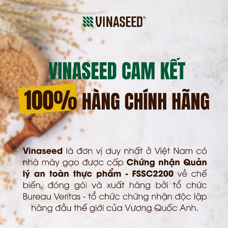 Combo 2 Gạo Thơm RVT Vinaseed túi 5kg - Hạt dẻo thơm hoa lài nhẹ